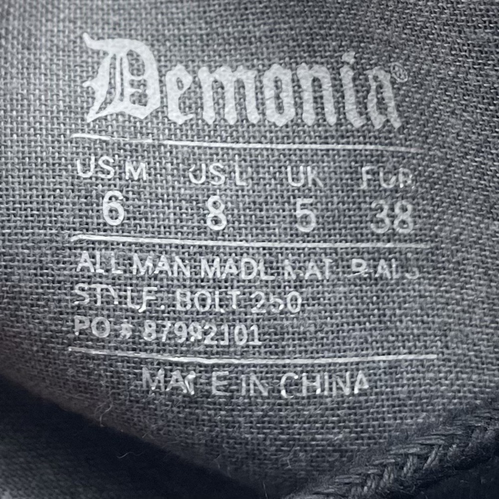 DEMONIA Bolt 250 Goth Combat Biker Ankle Boots Black Matte Men 6 Women's 8 - Picture 7 of 7